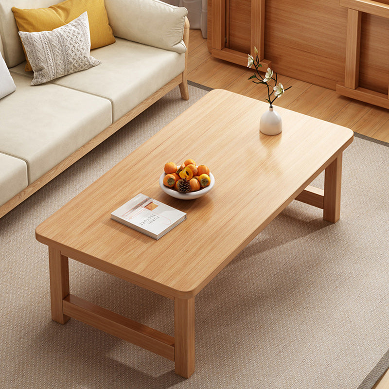 Modern Minimalist Foldable Rectangular Rubberwood Coffee Table For Living Room