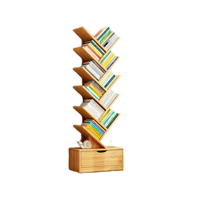 Contemporary Creative Rectangular Solid Wood Eco-Friendly Board 6/8/10/12 Tier Bookshelves For Home Office