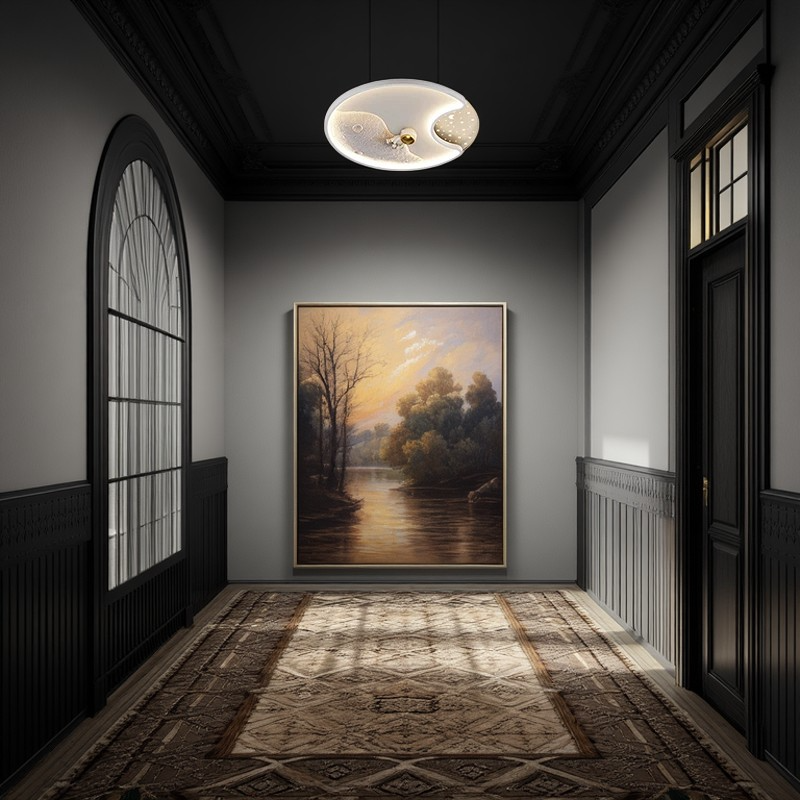 Modern Minimalist Round Rectangular Iron Acrylic LED Flush Mount Ceiling Light For Bedroom