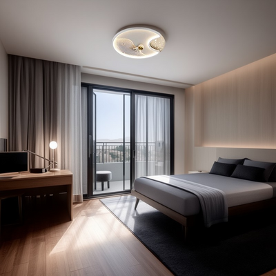 Modern Minimalist Round Rectangular Iron Acrylic LED Flush Mount Ceiling Light For Bedroom
