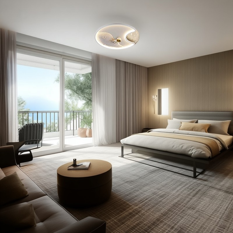 Modern Minimalist Round Rectangular Iron Acrylic LED Flush Mount Ceiling Light For Bedroom