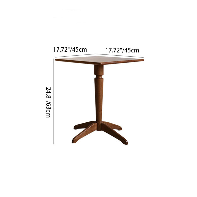 Mesa Auxiliar Redonda Nórdica Contemporánea de Madera de Cerezo con 4 Patas para Sala de Estar 