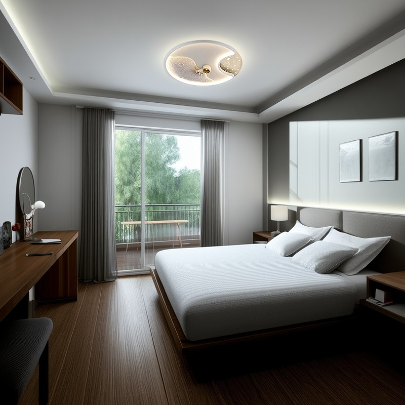 Modern Minimalist Round Rectangular Iron Acrylic LED Flush Mount Ceiling Light For Bedroom