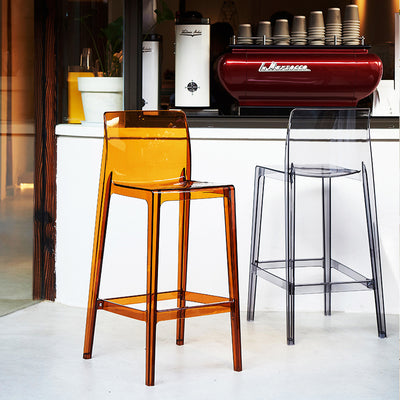 Modern Minimalist PC Rectangular Bar Stool Backrest Armless For Kitchen