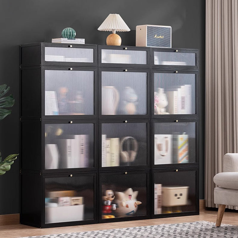 Modern Minimalist Rectangular Acrylic Bamboo Composite Board Bookshelves 1-Cabinet For Living Room