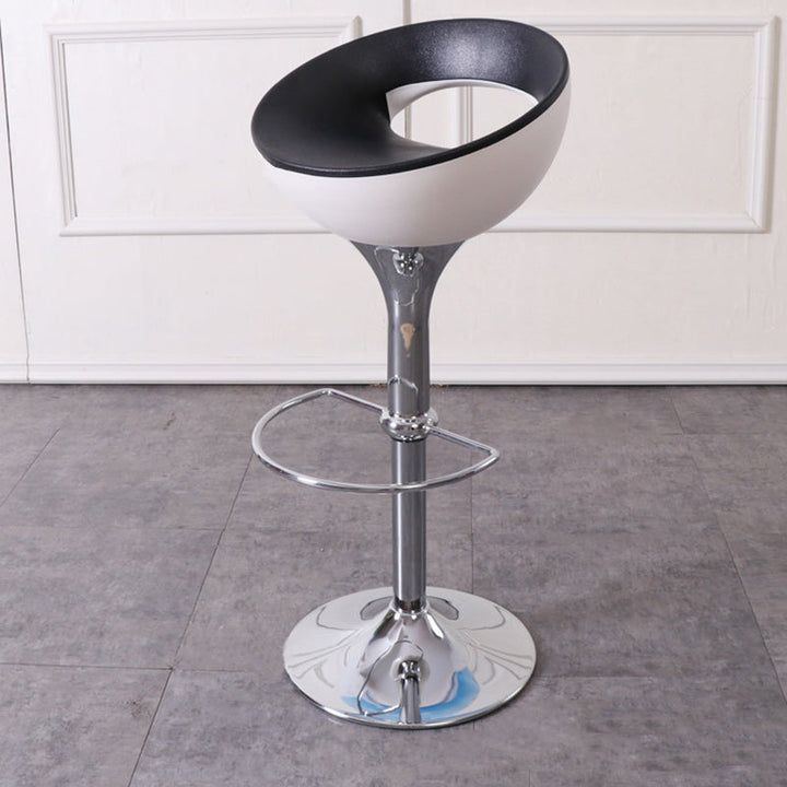 Tabouret de bar pivotant avec repose-pieds rond en fer ABS simplicité moderne pour cuisine 