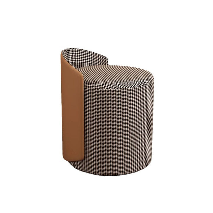 Moderner minimalistischer zylindrischer Stoff-Tech-Leder-Eisen-Schminkhocker, rücken- und armlehnenlos, für das Schlafzimmer 
