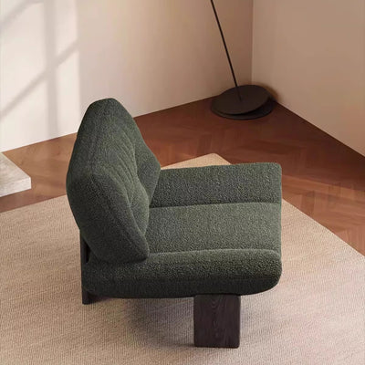 Modern Mid-Century Sherpa Fabric Chenille High Density Sponge White Ash Wood Solid Wood Accent Chair For Living Room