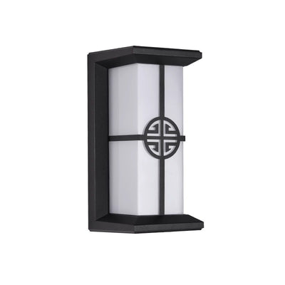 Lampe murale moderne en forme de cuboïde en aluminium acrylique LED étanche pour patio extérieur 