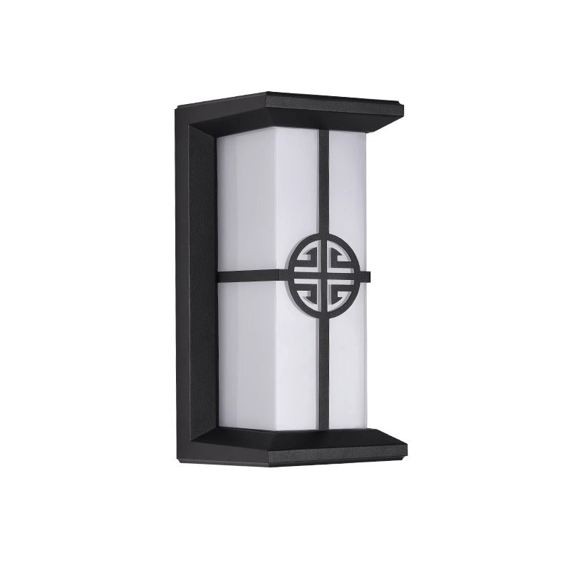 Lampe murale moderne en forme de cuboïde en aluminium acrylique LED étanche pour patio extérieur 