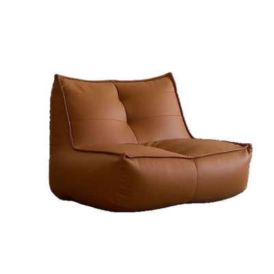 Modern Minimalist Rectangular Cat-Claw Leather Accent Chair Backrest Armless For Living Room