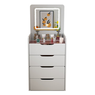 Modern Minimalist Glass Medium Density Fiberboard Makeup Vanity 4-Drawer For Bedroom
