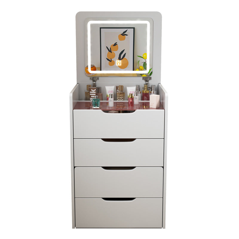 Modern Minimalist Glass Medium Density Fiberboard Makeup Vanity 4-Drawer For Bedroom
