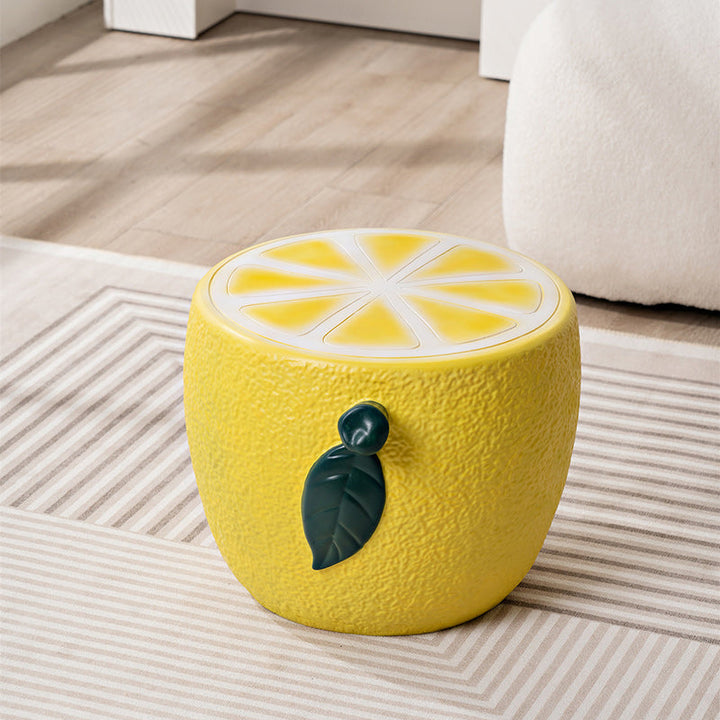 Moderno Art Deco Hoja de Limón Redonda Silla de Plástico Sin Respaldo Sin Brazos Para Dormitorio 