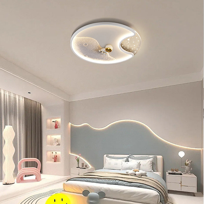 Modern Minimalist Round Rectangular Iron Acrylic LED Flush Mount Ceiling Light For Bedroom