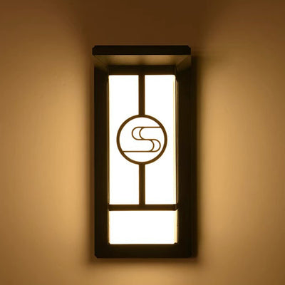 Lampe murale moderne en forme de cuboïde en aluminium acrylique LED étanche pour patio extérieur 