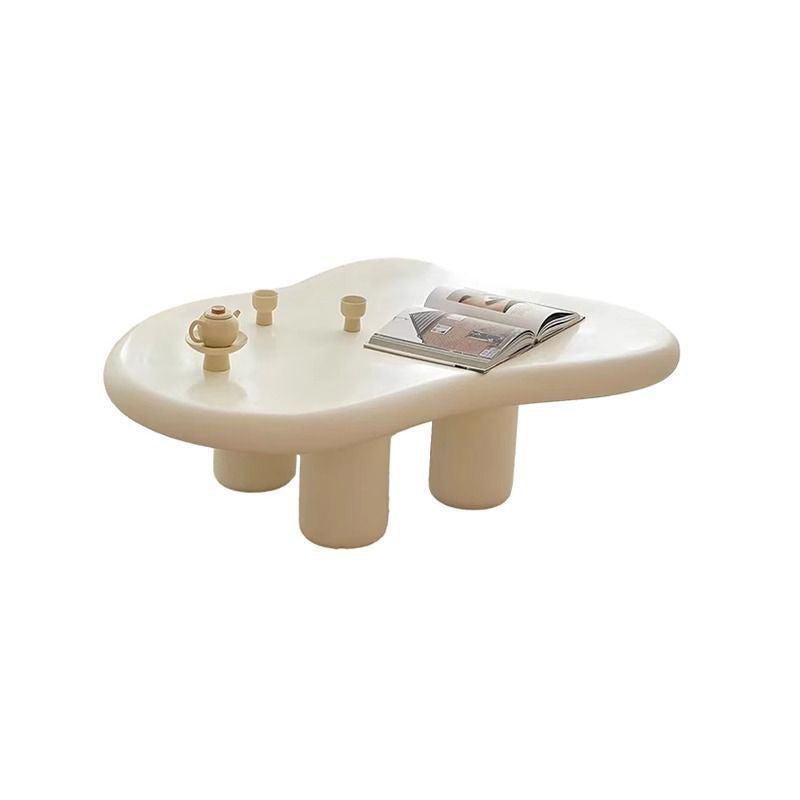 Table basse en acier au carbone et panneau de fibres de densité moyenne, de style minimaliste moderne et en forme de nuage, à 1 niveau, pour salon 