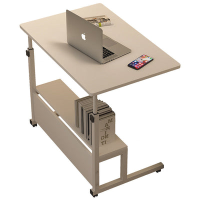 Table d'appoint rectangulaire en bois et acier minimaliste moderne à 2 niveaux pour étude 