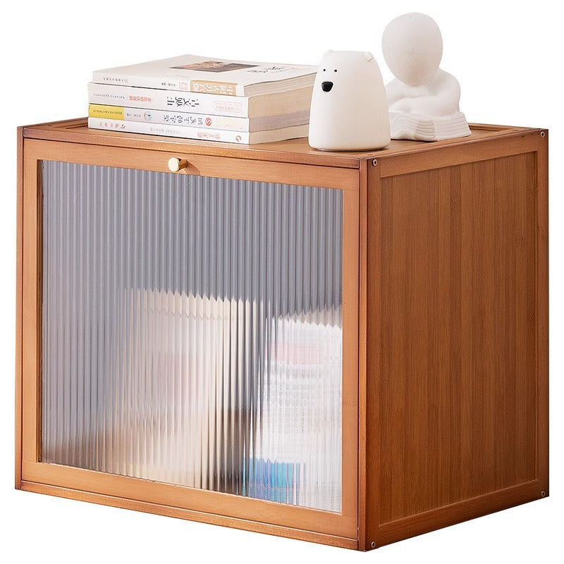Modern Minimalist Rectangular Acrylic Bamboo Composite Board Bookshelves 1-Cabinet For Living Room