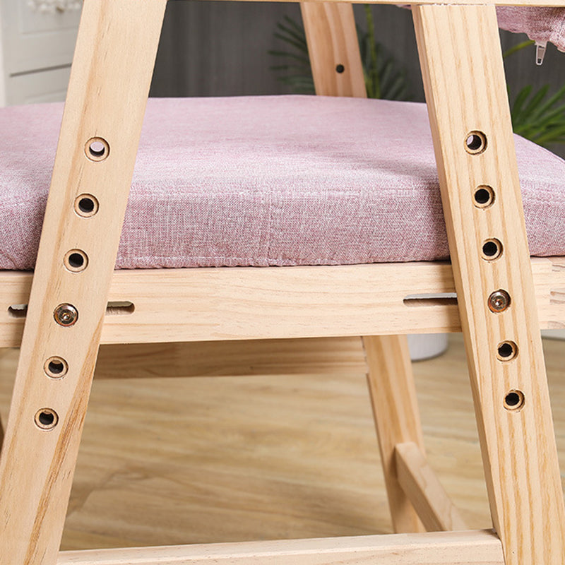 Modern Minimalist Adjustable Solid Pine Wood Cotton Linen Foam Sponge Kids Chair For Bedroom