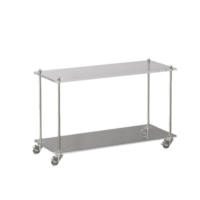 Table d'appoint rectangulaire contemporaine en acier acrylique à 2/3 niveaux pour salon 