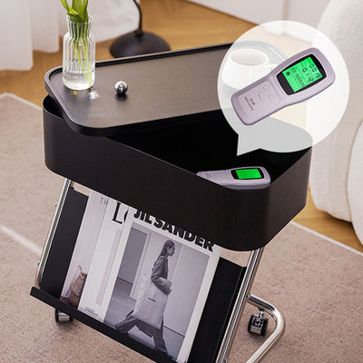 Contemporary Simplicity Rectangular Stainless Steel Side Table 1-Drawer For Living Room