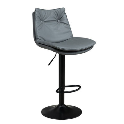 Modern Minimalist Rectangular Nappa Leather Iron Bar Stool Backrest Armless For Dining Room