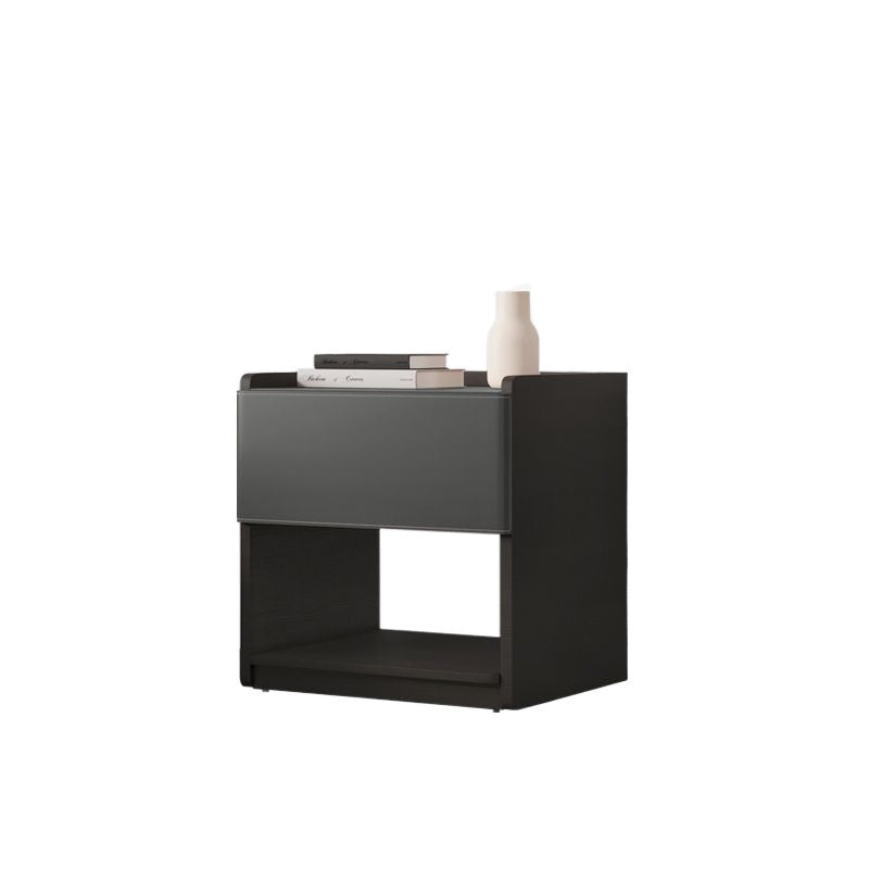 Table de bout en bois rectangulaire européen traditionnel avec tiroir en cuir 1 pour salon 