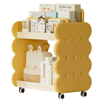 Contemporary Creative Square Cheese Kids Plastic Bookshelf 2-Tier For Bedroom