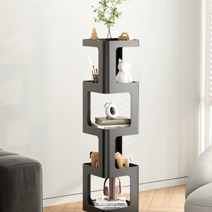 Étagère à livres carrée en fer rotative au design contemporain, à 4/5/6 niveaux, pour salon 