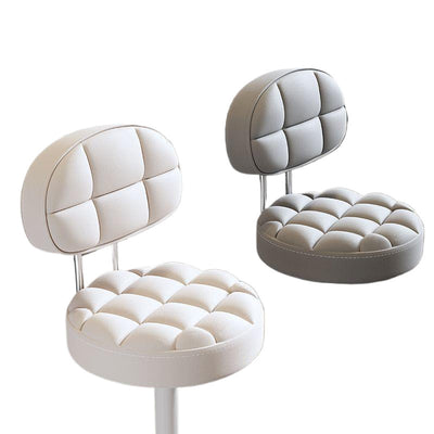 Contemporary Scandinavian Round Steel PU Leather Height Adjustable Bar Stool For Kitchen