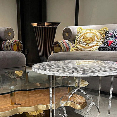 Moderner Luxus runder Acryl-Beistelltisch 1-stufig für Wohnzimmer 