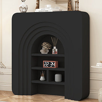 Traditional French Square Particle Board Console Table 4-Cabinet For Living Room