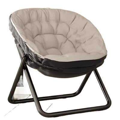 Modern Minimalist Oval Suede Velvet Steel Accent Chair Backrest Armless For Living Room