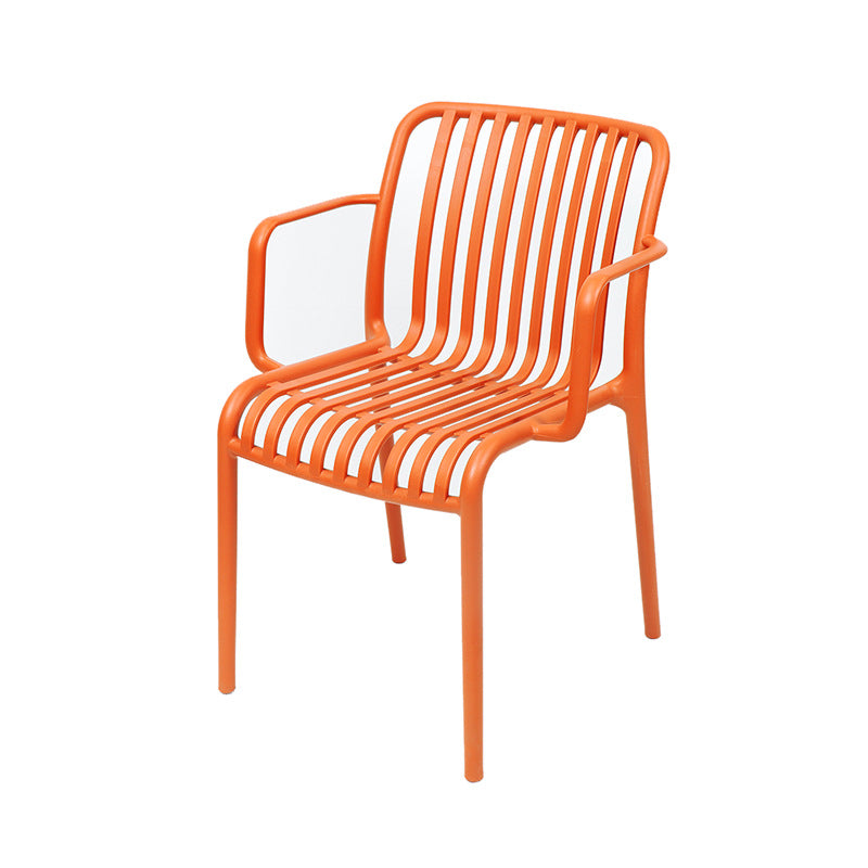 Modern Minimalist Rectangular PP Dining Chair Armrest Backrest For Dining Room