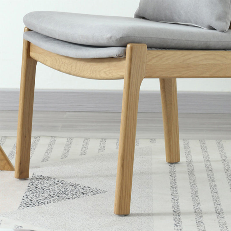 Contemporáneo cuadrado escandinavo con cojín tapizado, respaldo de madera maciza con reposabrazos para sala de estar 