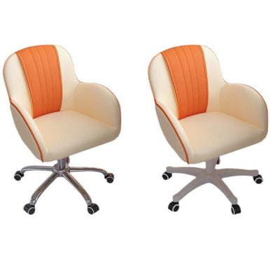 Zeitgenössischer skandinavischer Kurvenquadrat PU Leder Stahl Nylon Schreibtischstuhl Rückenlehne Arm für das Home Office 