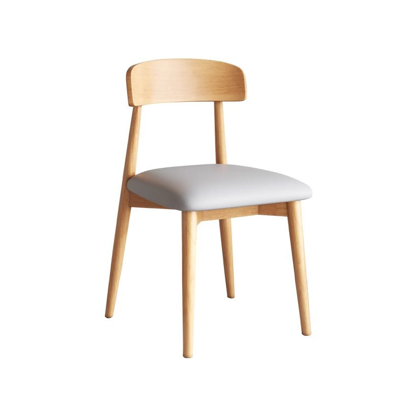 Traditional Vintage Square Rubberwood PU Leather Foam Sponge Armless Dining Chair For Dining Room