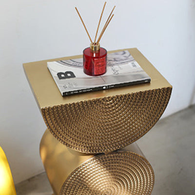 Table d'appoint en fer rectangulaire contemporain scandinave à 1 pied pour salon 