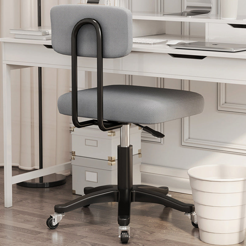 Moderner minimalistischer rechteckiger Stoff Plastik Aluminiumlegierung Stahl Schreibtischstuhl Rückenlehne ohne Armlehnen für Zuhause Büro 