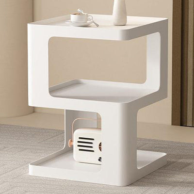 Table d'appoint carrée en fer minimaliste moderne à 3 niveaux pour salon 