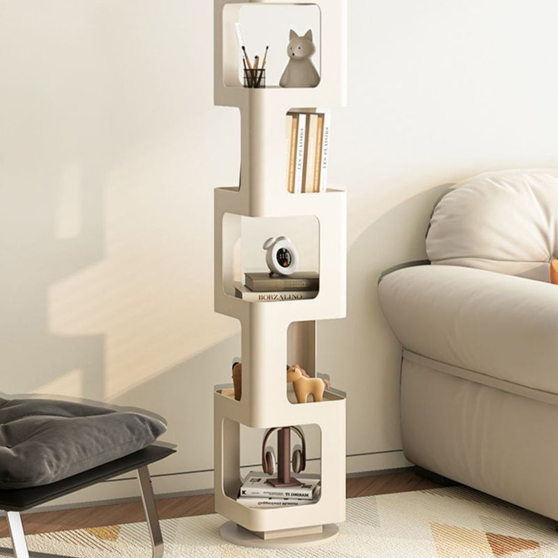 Contemporary Creative Square Iron Rotatable Bookshelf 4/5/6-Tier For Living Room