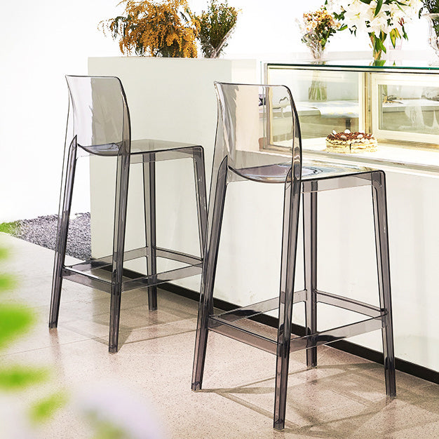 Modern Minimalist PC Rectangular Bar Stool Backrest Armless For Kitchen