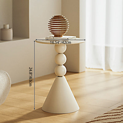 Table d'appoint moderne Art Déco ronde en marbre et fer à 1 niveau pour salon 