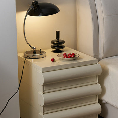 Table de nuit contemporaine scandinave rectangulaire cubique avec poignée arrondie en ABS 2/3/4 tiroirs amovibles pour chambre 