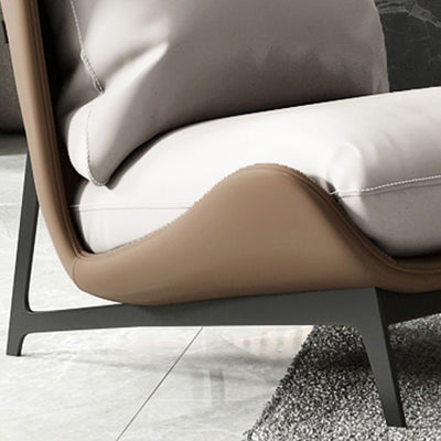 Contemporary Scandinavian Faux Leather Carbon Steel Latex Cotton Sofa For Living Room