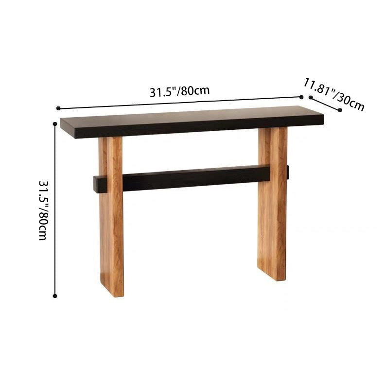 Traditional Vintage Square Pine Wood Solid Wood Console Table For Entryways