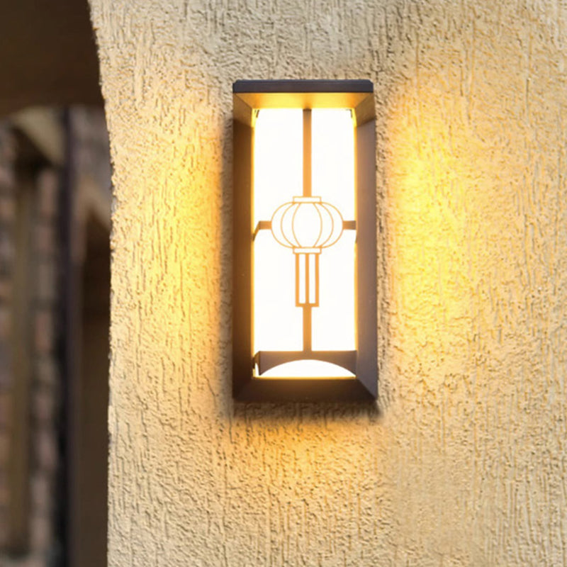 Lampe murale moderne en forme de cuboïde en aluminium acrylique LED étanche pour patio extérieur 