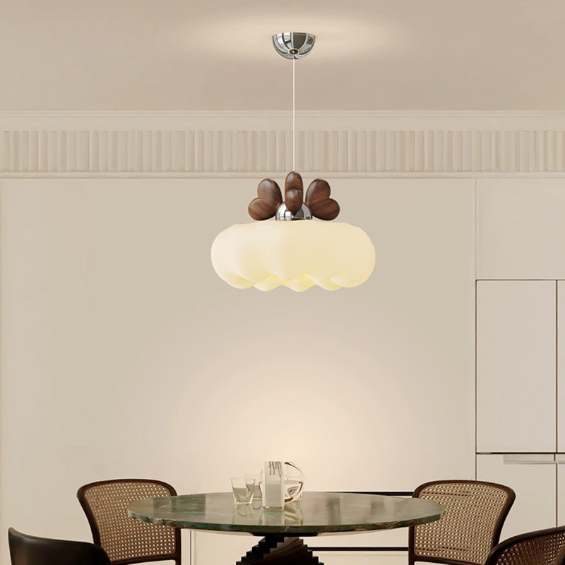 Contemporary Creative Pumpkin Heart-Shaped Iron Acrylic LED Pendent Light For Bedroom