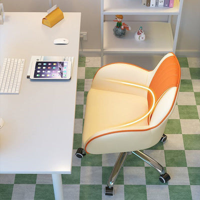 Zeitgenössischer skandinavischer Kurvenquadrat PU Leder Stahl Nylon Schreibtischstuhl Rückenlehne Arm für das Home Office 